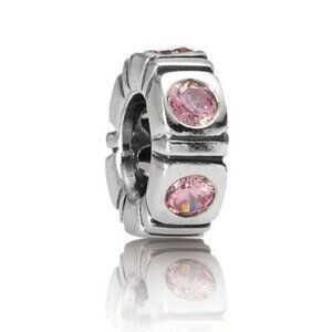Pandora Retired Sterling Silver Pink Zirconia Trinity Spacer - 790368PCZ